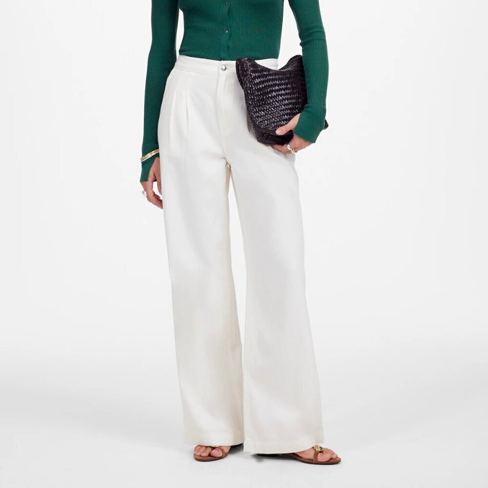 Madewell Harlow Wide Leg Trouser Jeans Airy Denim Edition White Size 26 NWT